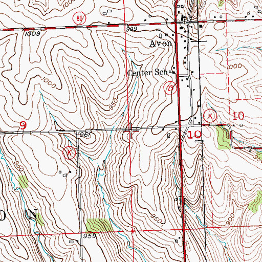 Topographic Map of Lafayette County, WI
