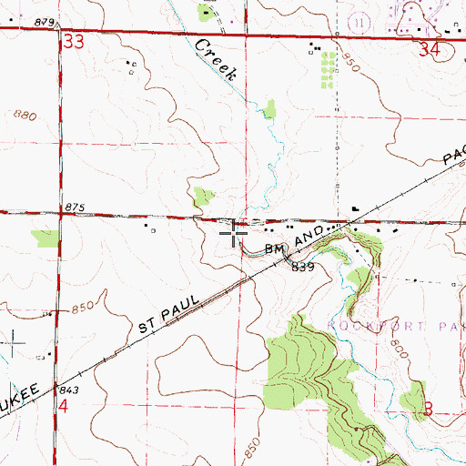 Topographic Map of Rock County, WI