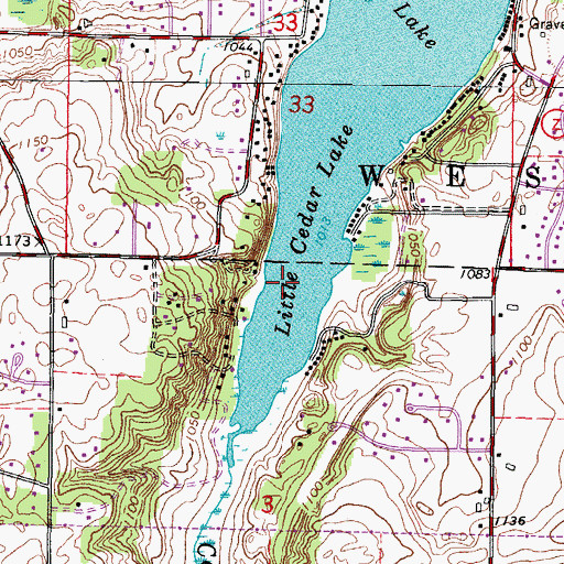 Topographic Map of Washington County, WI