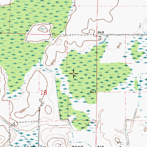Topographic Map of Waupaca County, WI