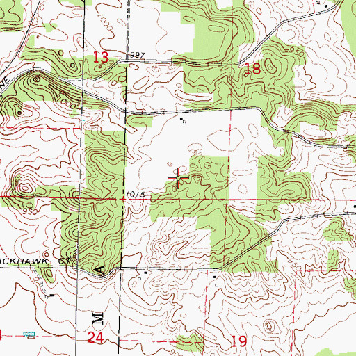 Topographic Map of Waushara County, WI