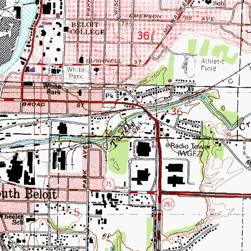 Topographic Map of Turtle Creek Park, WI