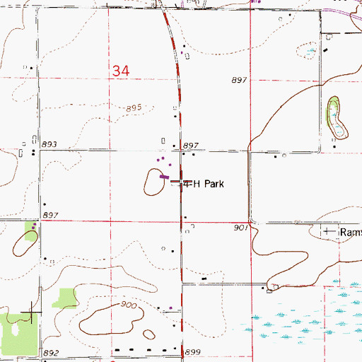 Topographic Map of Four-H Park, WI