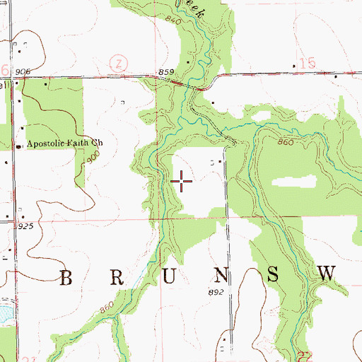 Topographic Map of Town of Brunswick, WI
