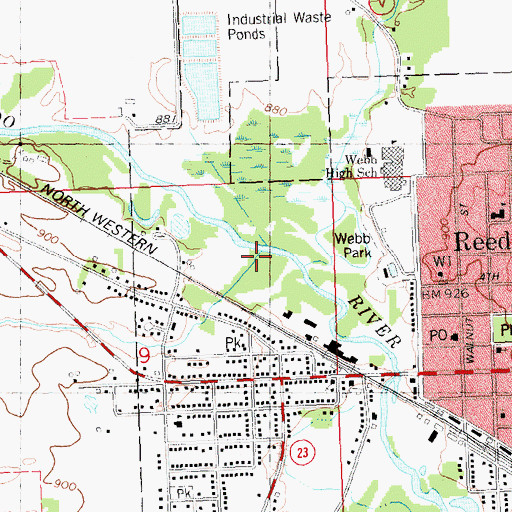 Topographic Map of Babb Creek, WI