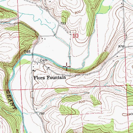 Topographic Map of Blake Fork, WI