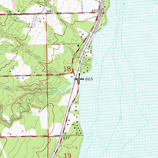 Topographic Map of Bono Creek, WI