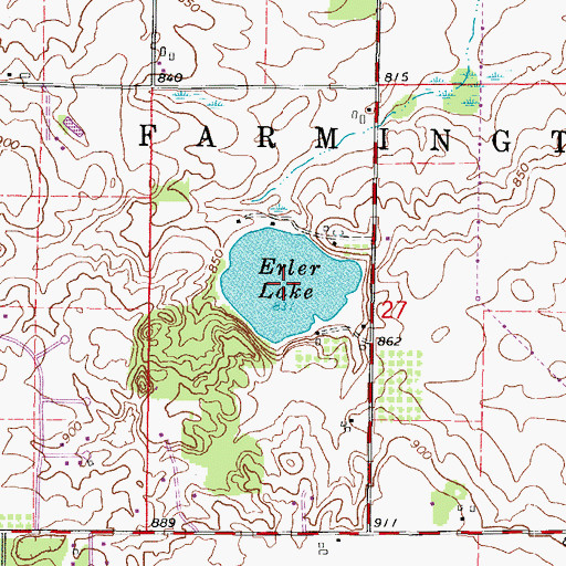Topographic Map of Erler Lake, WI