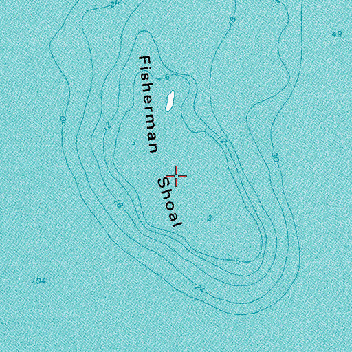 Topographic Map of Fisherman Shoal, WI
