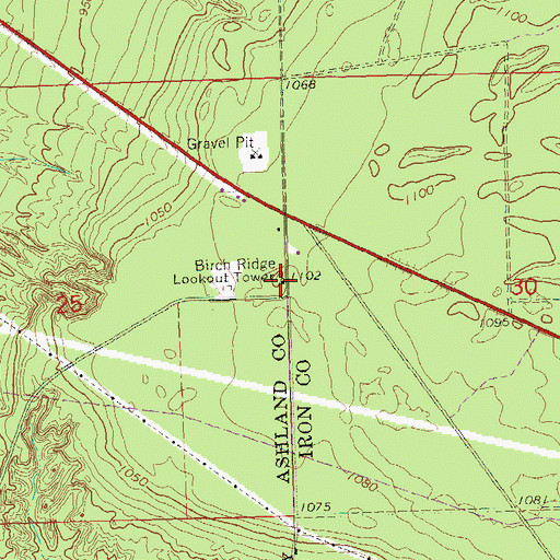 Topographic Map of Birch Ridge Lookout Tower, WI