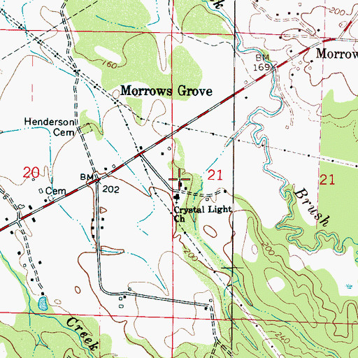 Topographic Map of Morrows Chapel Presbyterian Church, AL