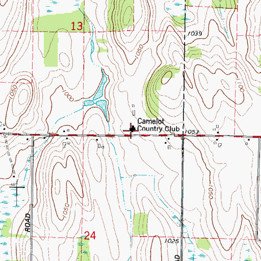 Topographic Map of Camelot Country Club, WI