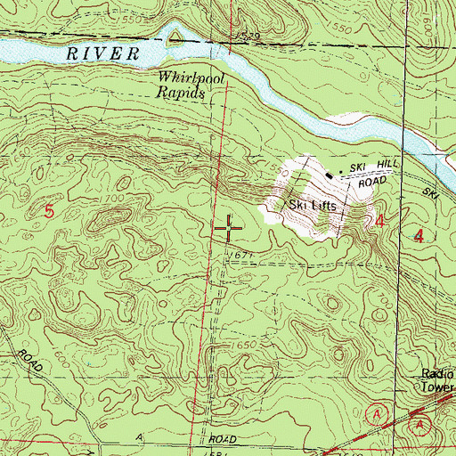 Topographic Map of Camp Ten Lookout Tower, WI
