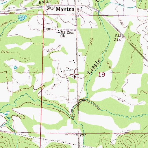 Topographic Map of Mount Sinai Methodist Church, AL