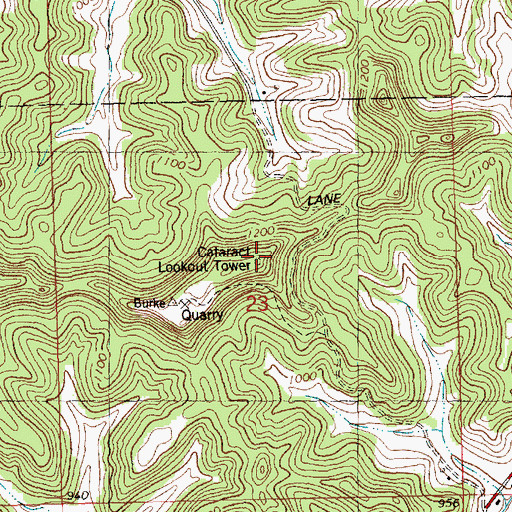 Topographic Map of Cataract Lookout Tower, WI