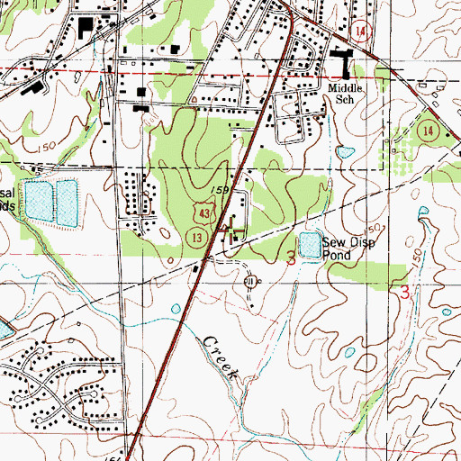 Topographic Map of New Christian Baptist Church, AL