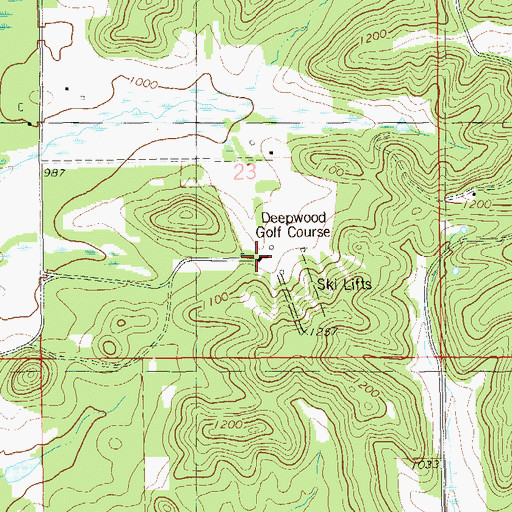 Topographic Map of Deepwood Golf Course, WI