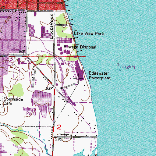Topographic Map of Edgewater Generating Station, WI