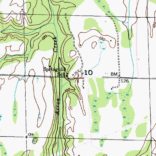 Topographic Map of Spring Hill Baptist Church, AL