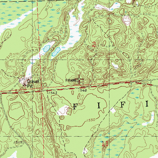 Topographic Map of Fifield Lookout Tower, WI