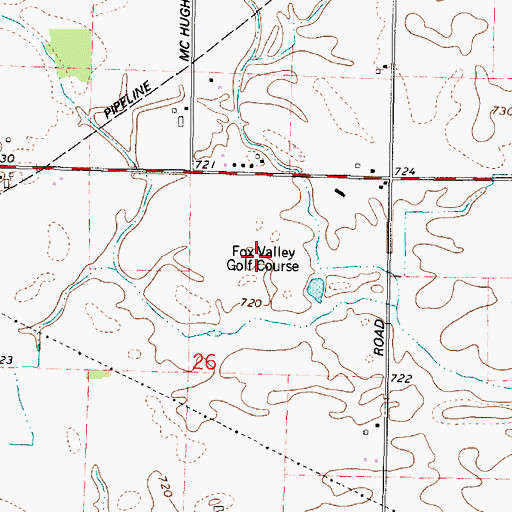Topographic Map of Fox Valley Golf Course, WI