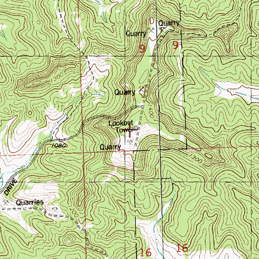 Topographic Map of Greenfield Fire Tower, WI