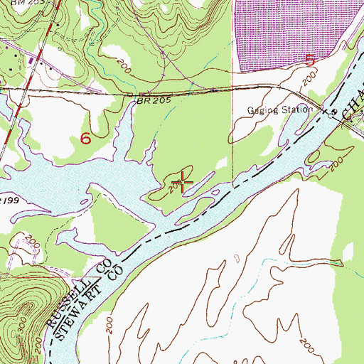Topographic Map of Sawokli (historical), AL