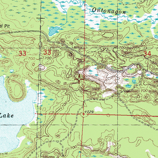 Topographic Map of Jute Lake Lookout Tower, WI