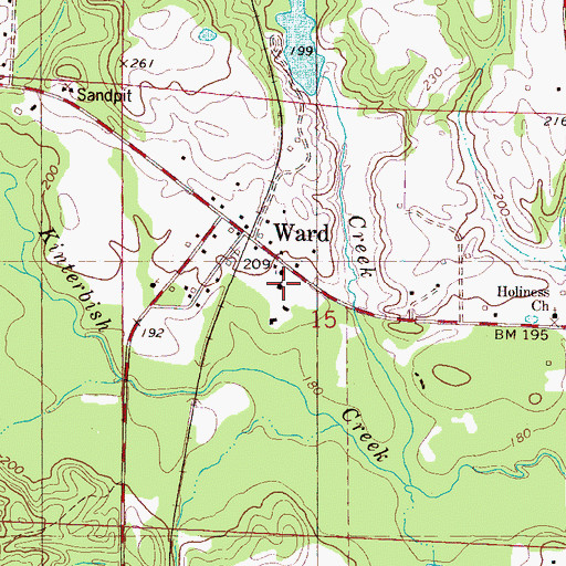 Topographic Map of Cokes Chapel Methodist Church, AL