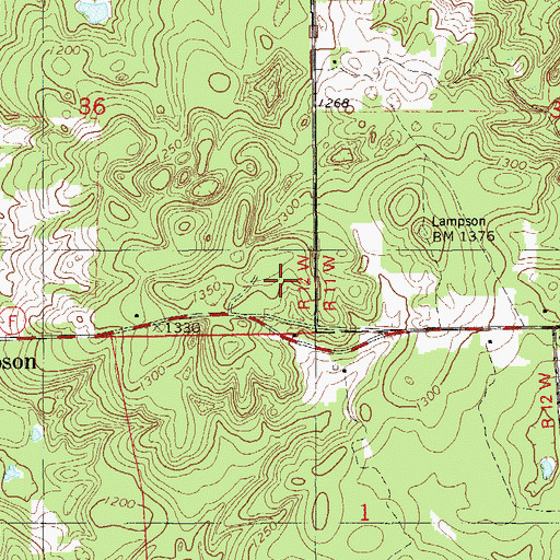 Topographic Map of Lampson Lookout Tower, WI
