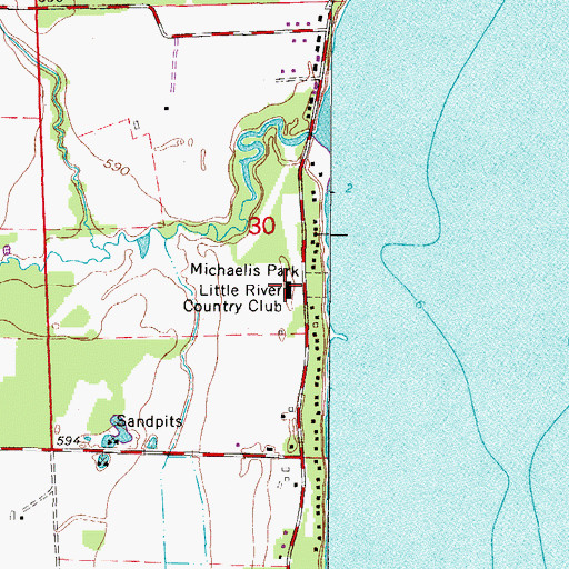 Topographic Map of Little River Country Club, WI