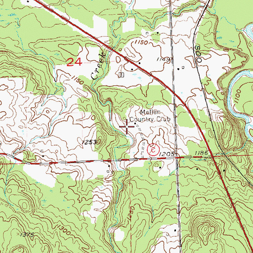 Topographic Map of Mellen Country Club, WI