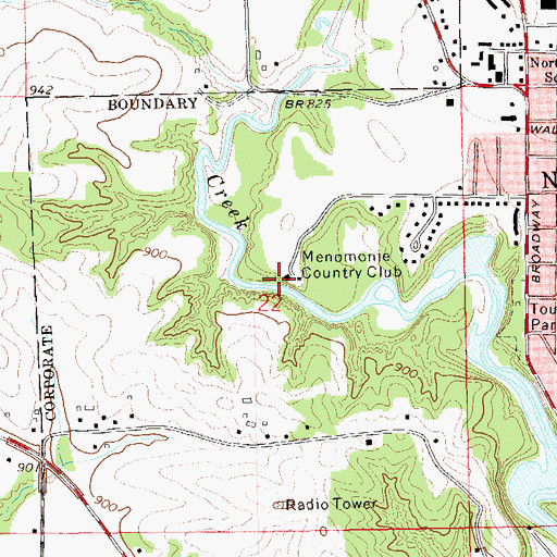 Topographic Map of Menomonie Country Club, WI
