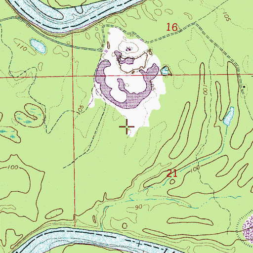 Topographic Map of Horseshoe Lake (historical), AL