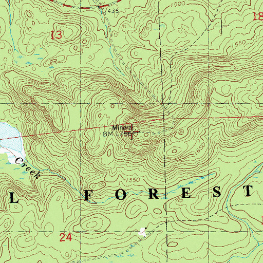Topographic Map of Mineral Lake Lookout Tower, WI