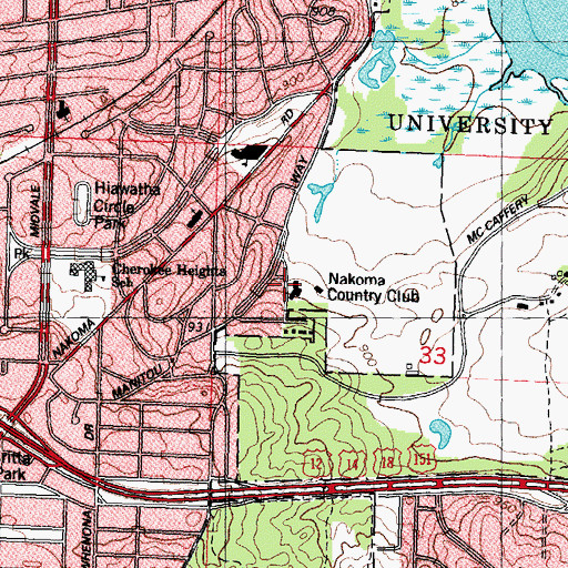 Topographic Map of Nakoma Country Club, WI