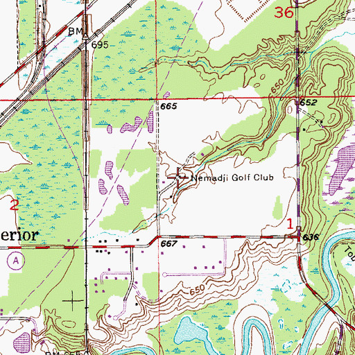 Topographic Map of Nemadji Golf Club, WI