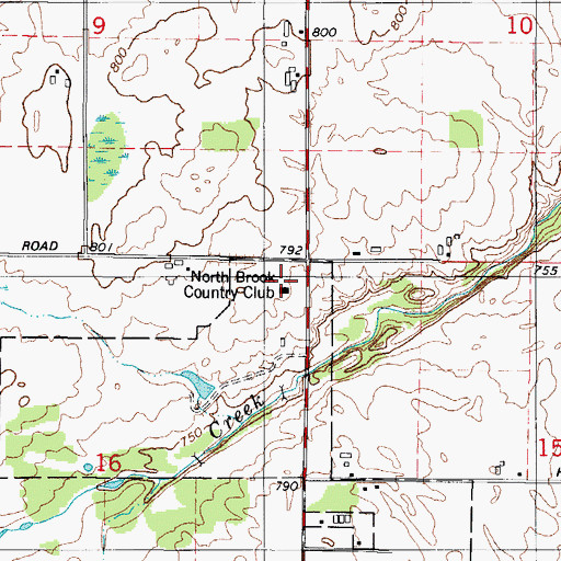 Topographic Map of North Brook Country Club, WI