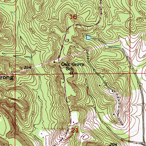 Topographic Map of Oak Grove Baptist Church, AL