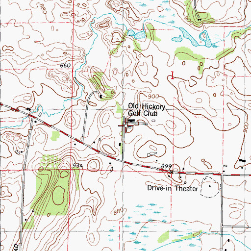 Topographic Map of Old Hickory Golf Club, WI