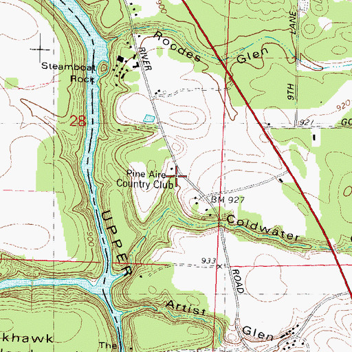 Topographic Map of Pine Aire Country Club, WI