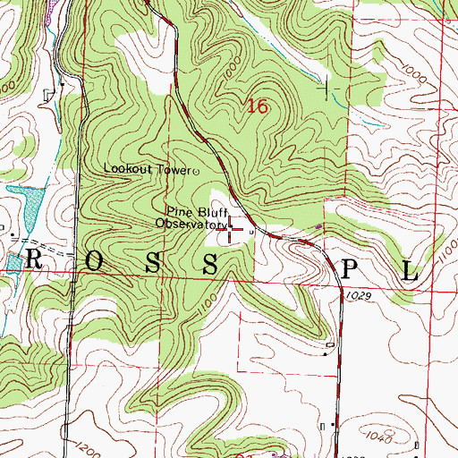 Topographic Map of Pine Bluff Observatory, WI