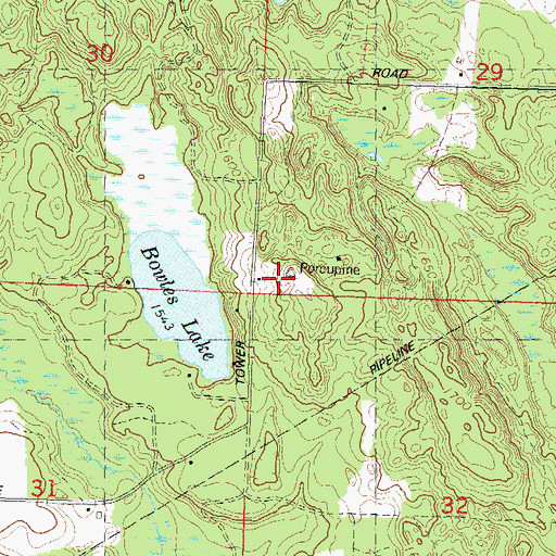 Topographic Map of Porcupine Lookout Tower, WI