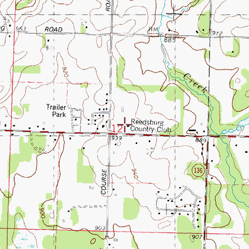Topographic Map of Reedsburg Country Club, WI