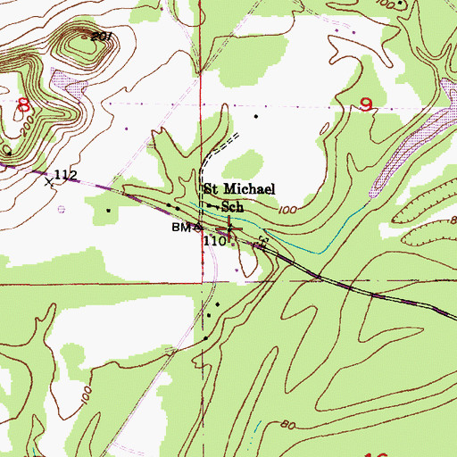 Topographic Map of Saint Michael Baptist Church, AL
