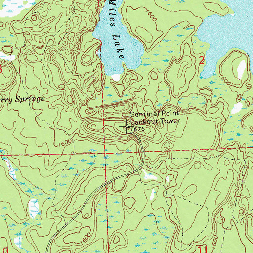 Topographic Map of Sentinal Point Lookout Tower, WI