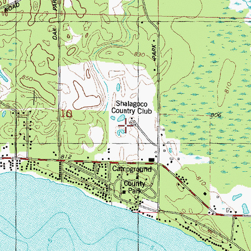 Topographic Map of Shalagoco Country Club, WI