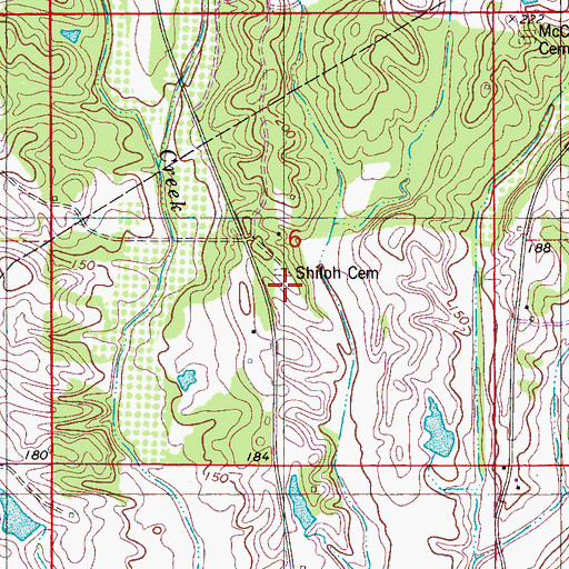 Topographic Map of Shiloh Baptist Church, AL