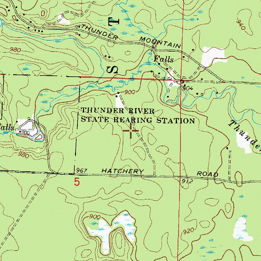 Topographic Map of Thunder River State Rearing Station, WI