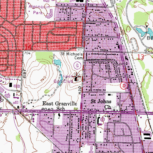 Topographic Map of Tripoli Golf Club, WI